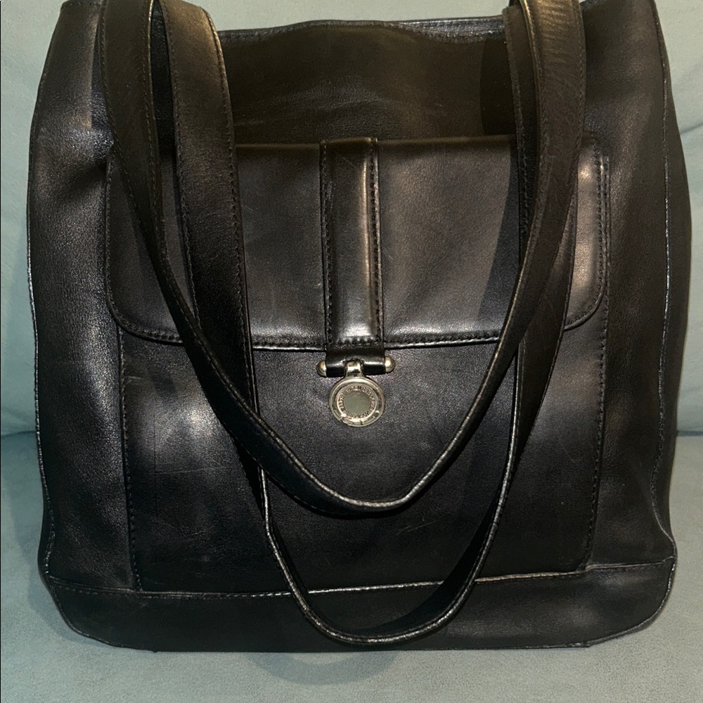 Ralph Lauren Saddlers Collection vintage Soft black leather handbag EUC